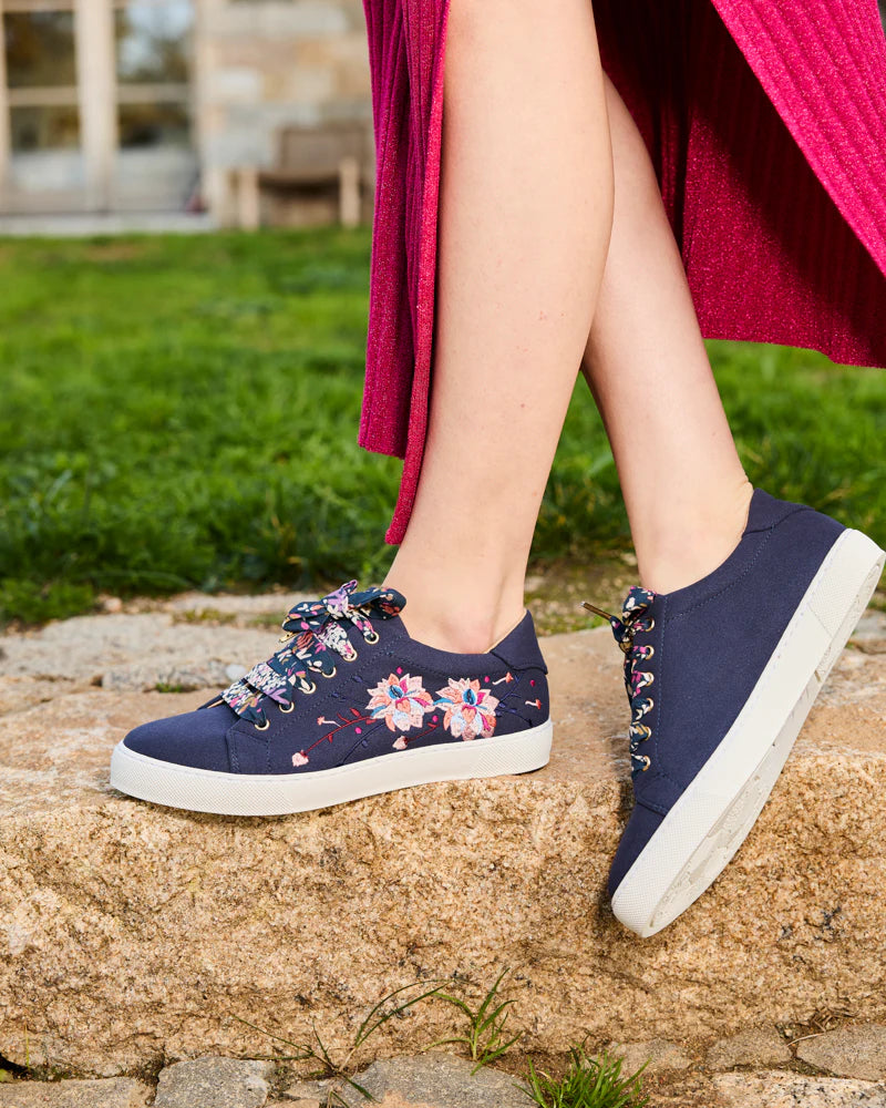 Lacets fleuris bleus - Lacets originaux chaussures | Mon Lacet Français