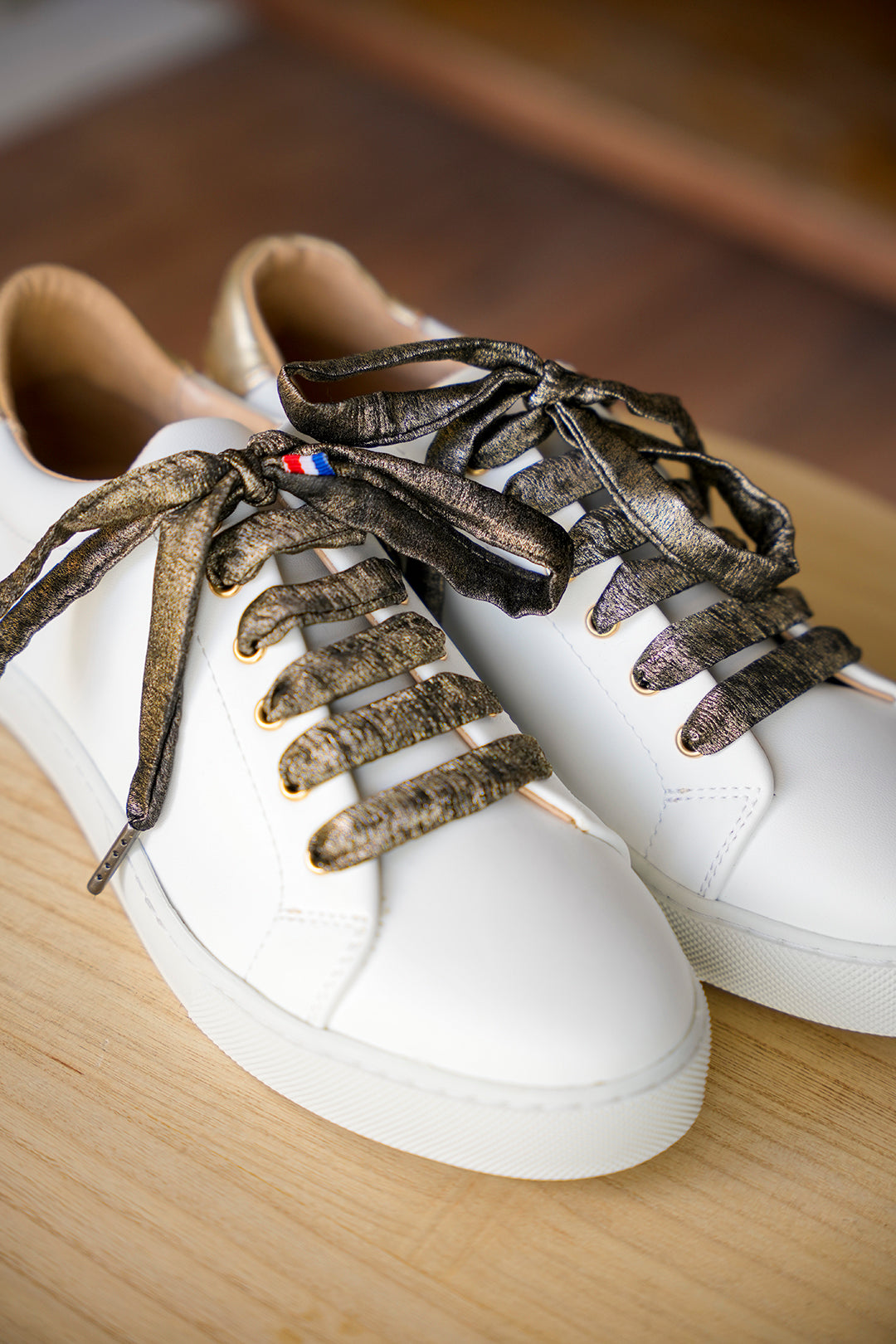Lacets brillants dorés - Lacets originaux chaussures | Mon Lacet Français