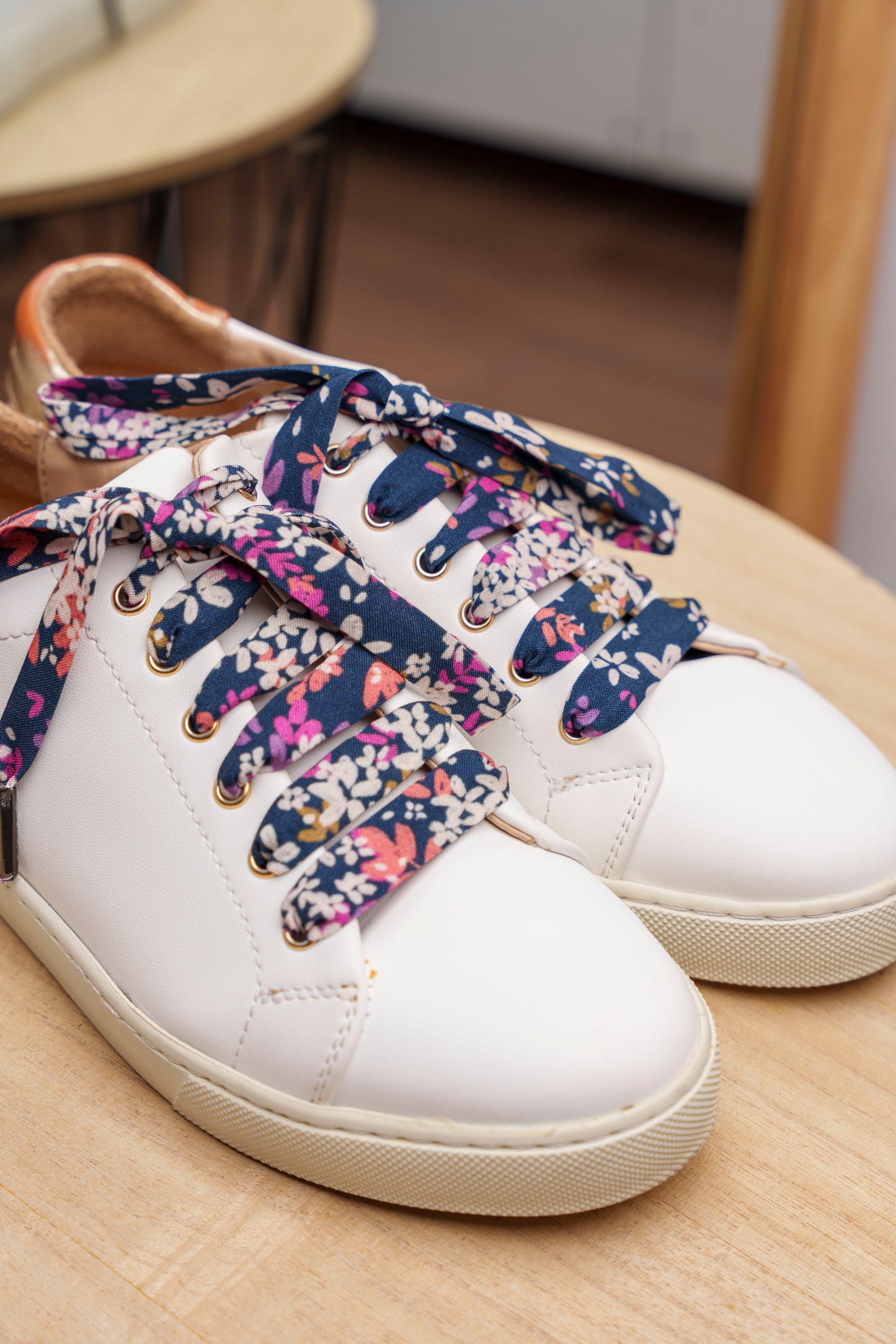 Lacets fleuris bleus - Lacets originaux chaussures | Mon Lacet Français