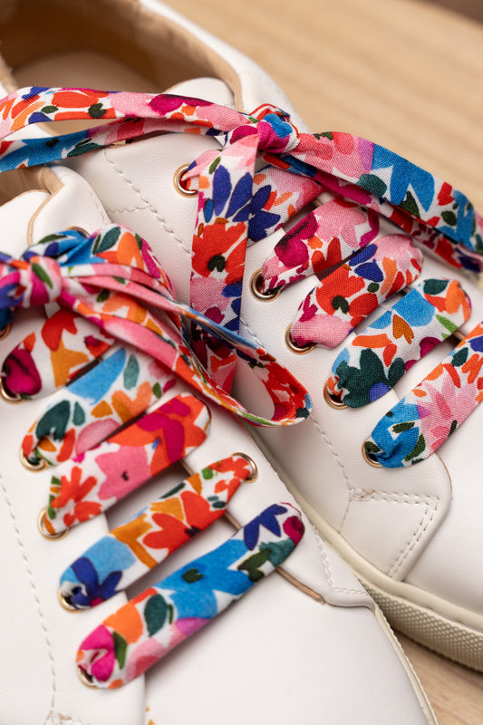 Lacets fleuris colorés - Lacets originaux chaussures | Mon Lacet Français