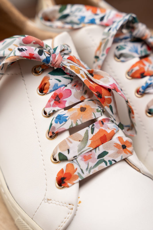 Lacets fleuris multicolores - Lacets originaux chaussures | Mon Lacet Français