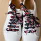 Lacets noirs fleuris - Lacets originaux chaussures | Mon Lacet Français