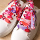 Lacets imprimé rose et violet - Lacets originaux chaussures | Mon Lacet Français
