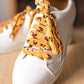 Lacets fleuris jaunes - Lacets originaux chaussures | Mon Lacet Français