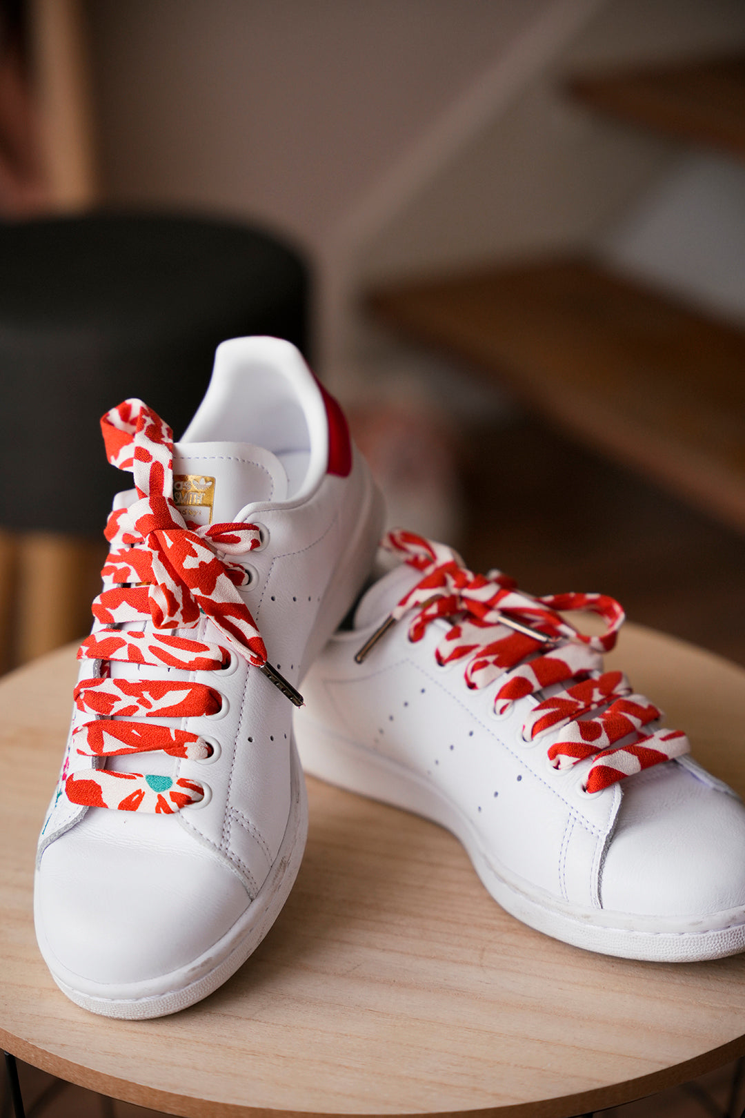 Lacets rouges fleuris - Lacets originaux chaussures | Mon Lacet Français