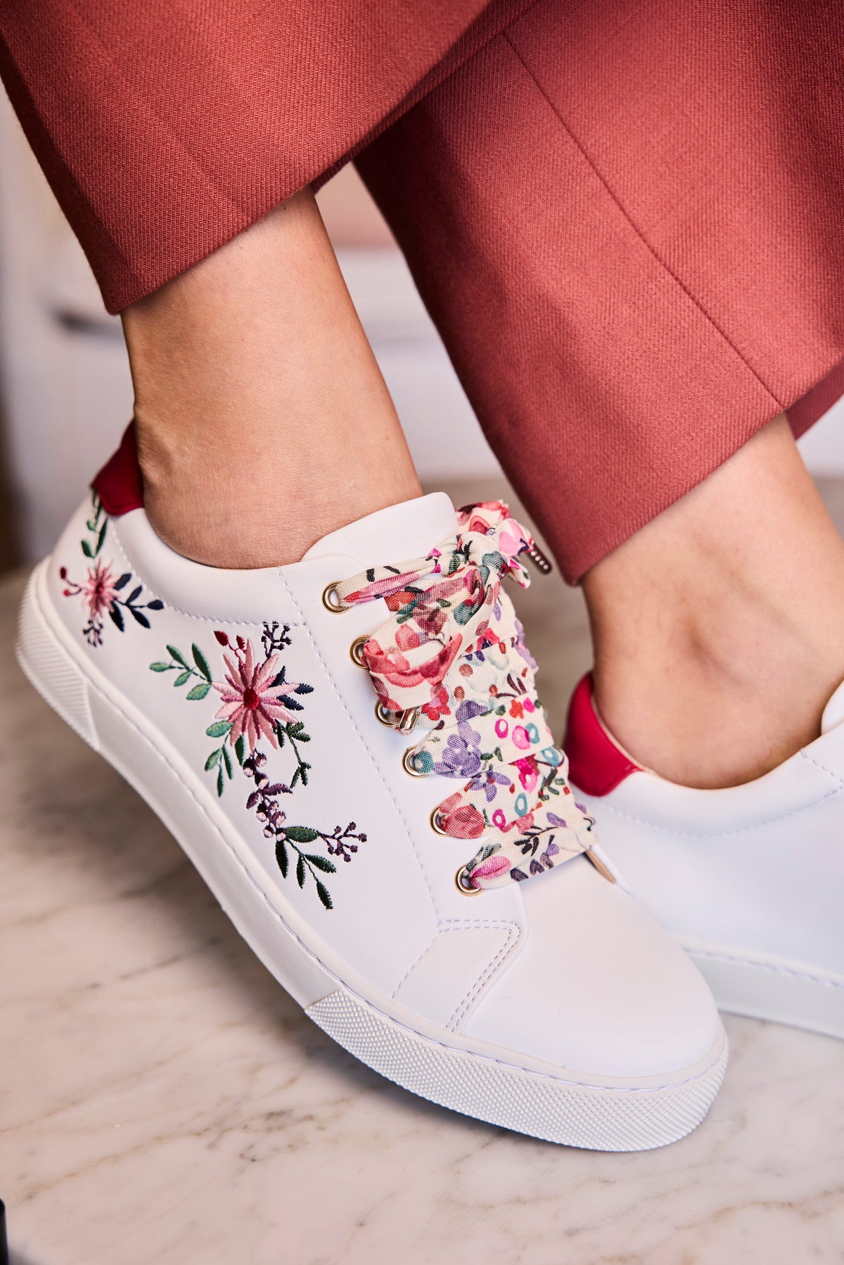 Lacets fleuris rose et violet - Lacets originaux chaussures | Mon Lacet Français