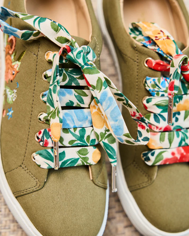 Lacets fleuris verts - Lacets originaux chaussures | Mon Lacet Français