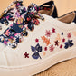 Lacets fleuris bleus - Lacets originaux chaussures | Mon Lacet Français