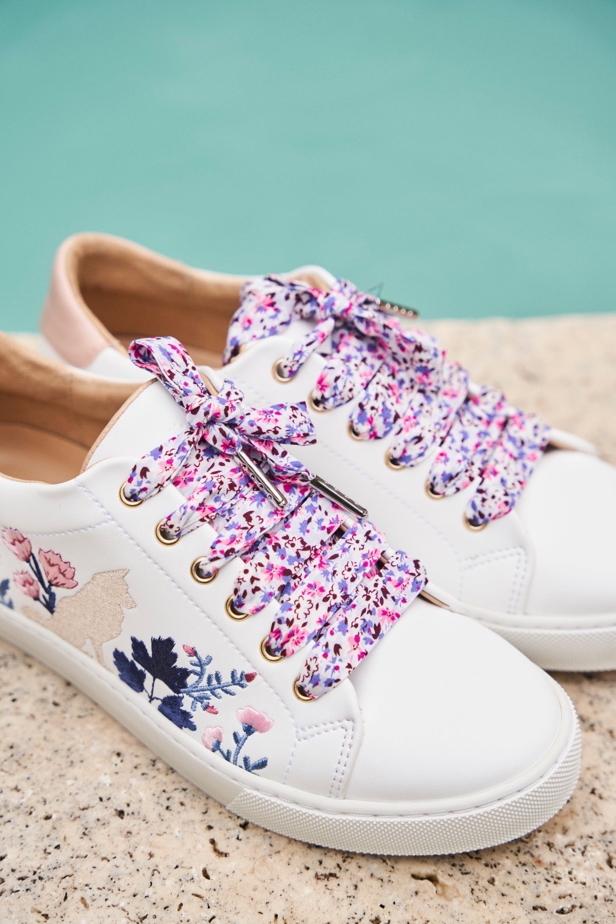 Lacets fleuris rose et lilas - Lacets originaux chaussures | Mon Lacet Français