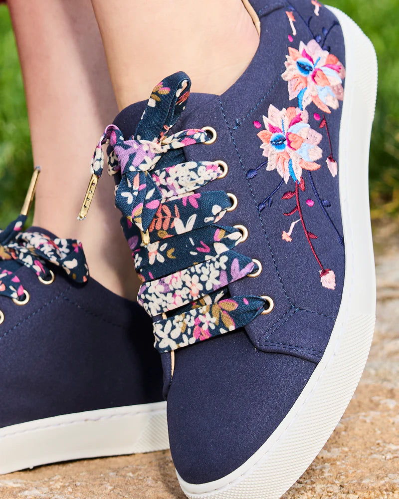 Lacets fleuris bleus - Lacets originaux chaussures | Mon Lacet Français