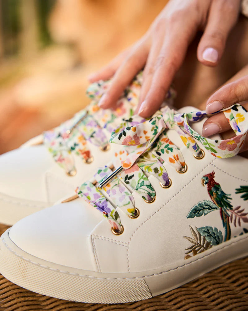 Lacets fleuris blancs - Lacets originaux chaussures | Mon Lacet Français