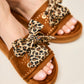 Sandales camel avec rubans léopard - Chaussures Femmes | Mon Lacet Français