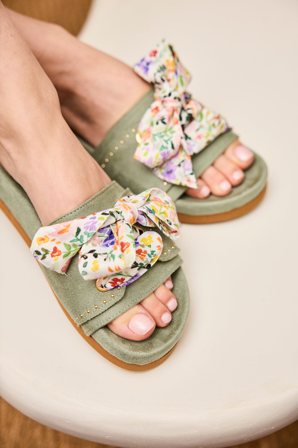 Rubans fleuris blancs pour sandales Dune - Chaussures Femmes | Mon Lacet Français