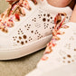 Lacets fleuris beiges - Lacets originaux chaussures | Mon Lacet Français