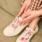 Lacets fleuris rose et marron - Lacets originaux chaussures | Mon Lacet Français