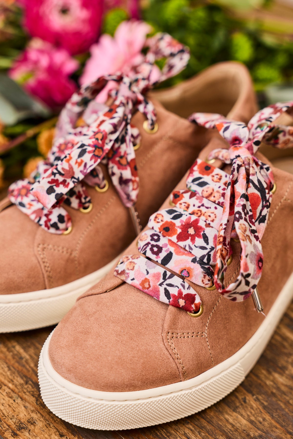 Lacets fleuris roses - Lacets originaux chaussures | Mon Lacet Français