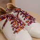 Lacets fleuris bordeaux et dorés - Lacets originaux chaussures | Mon Lacet Français