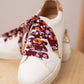 Lacets fleuris bordeaux et dorés - Lacets originaux chaussures | Mon Lacet Français