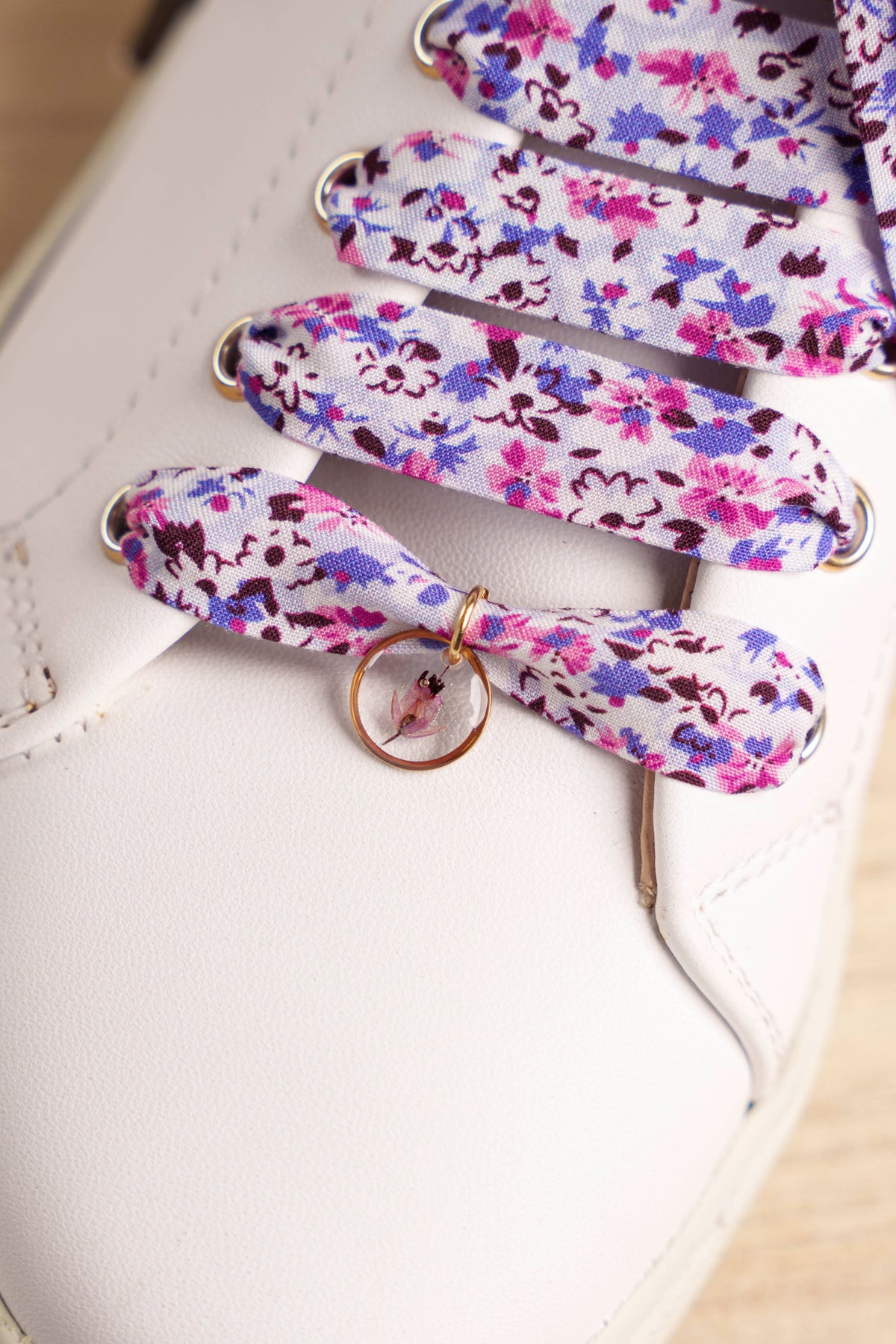 Lacets fleuris rose et lilas - Lacets originaux chaussures | Mon Lacet Français
