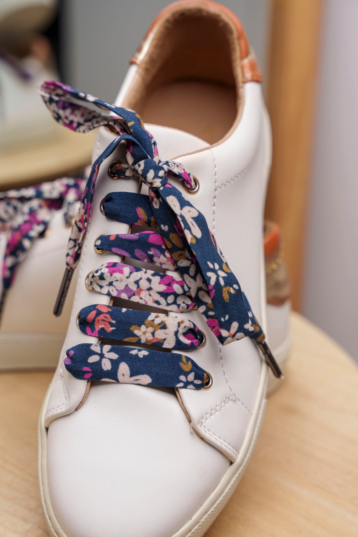 Lacets fleuris bleus - Lacets originaux chaussures | Mon Lacet Français