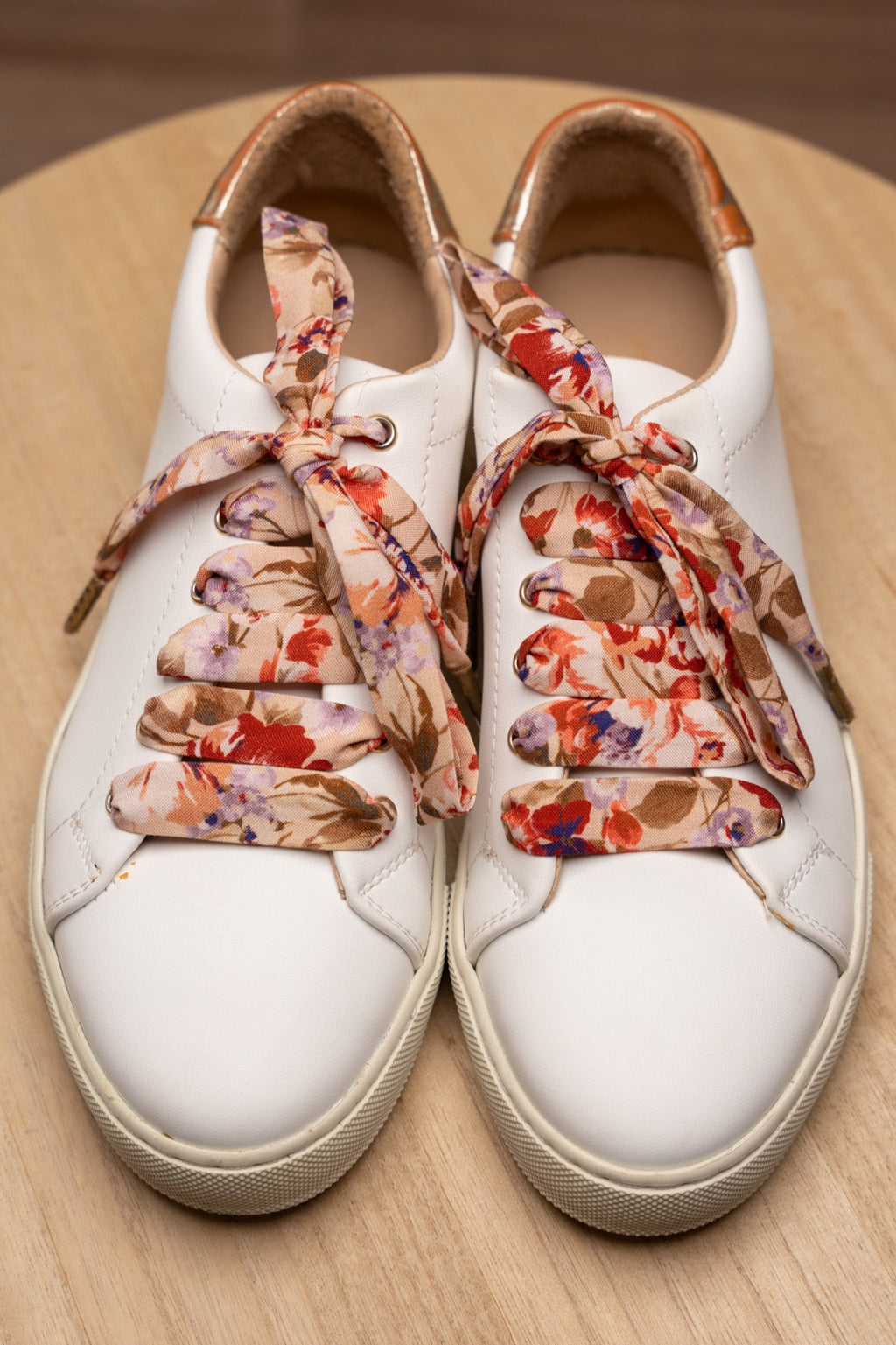 Lacets fleuris beiges - Lacets originaux chaussures | Mon Lacet Français