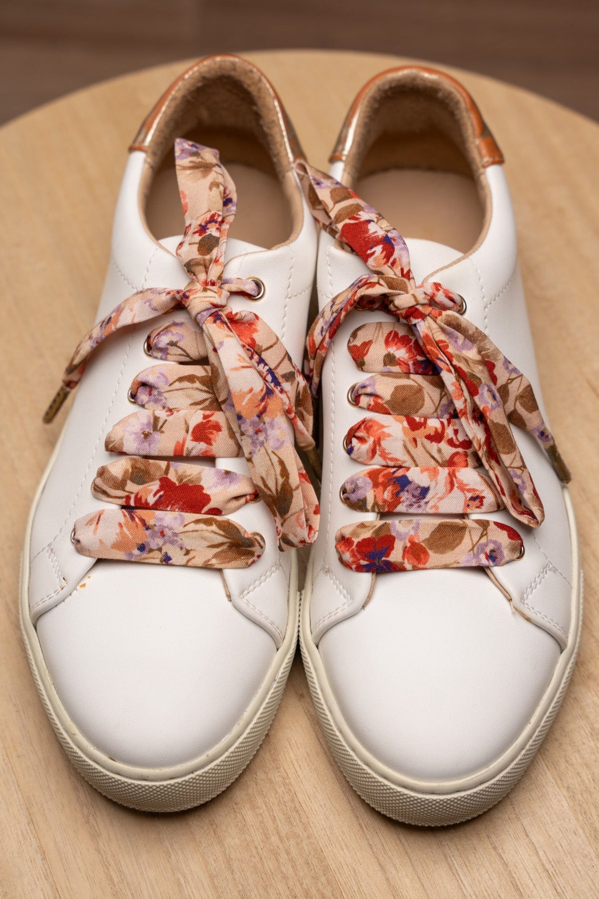 Lacets fleuris beiges - Lacets originaux chaussures | Mon Lacet Français