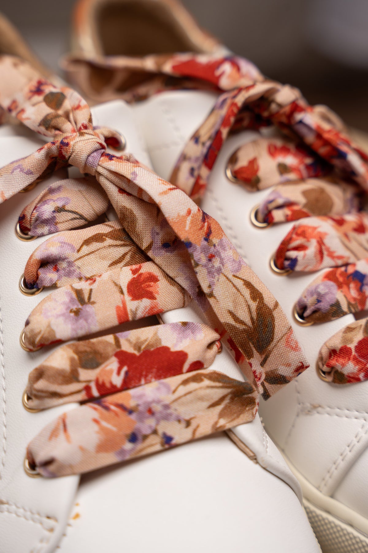 Lacets fleuris beiges - Lacets originaux chaussures | Mon Lacet Français