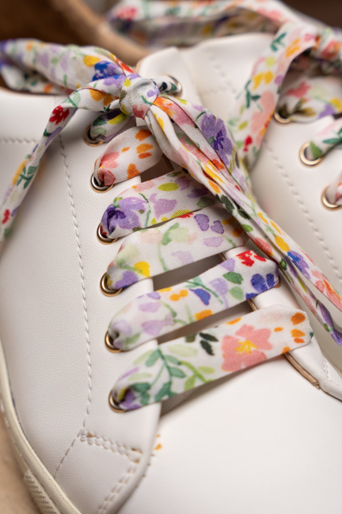 Lacets fleuris blancs - Lacets originaux chaussures | Mon Lacet Français