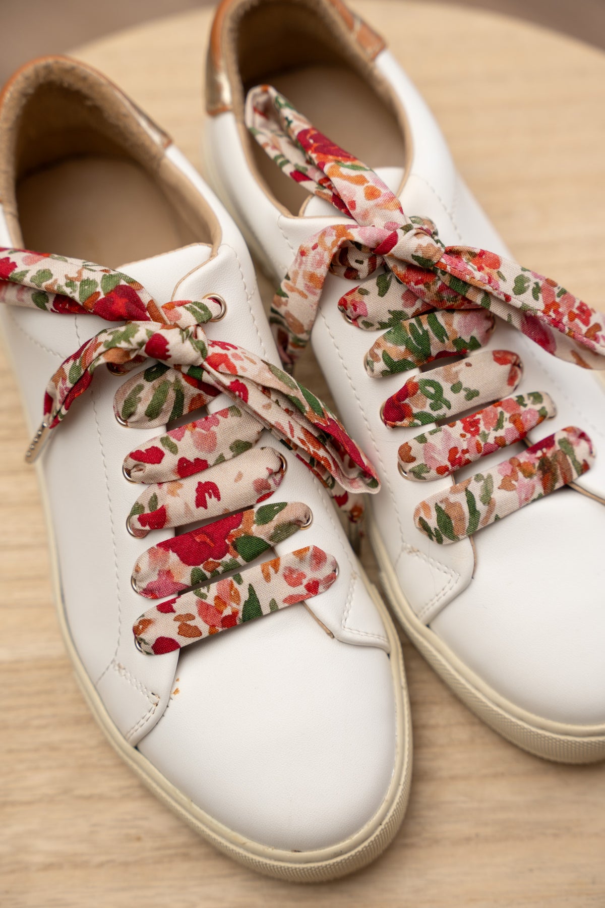 Lacets fleuris rose et vert - Lacets originaux chaussures | Mon Lacet Français