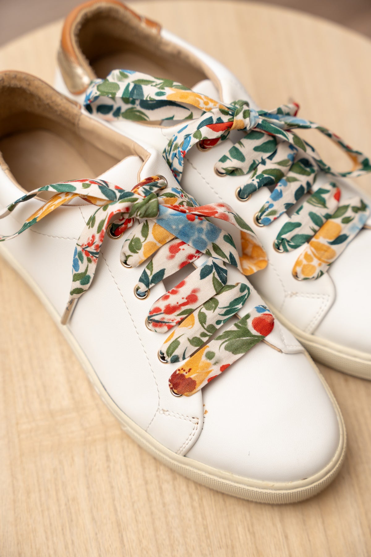 Lacets fleuris verts - Lacets originaux chaussures | Mon Lacet Français