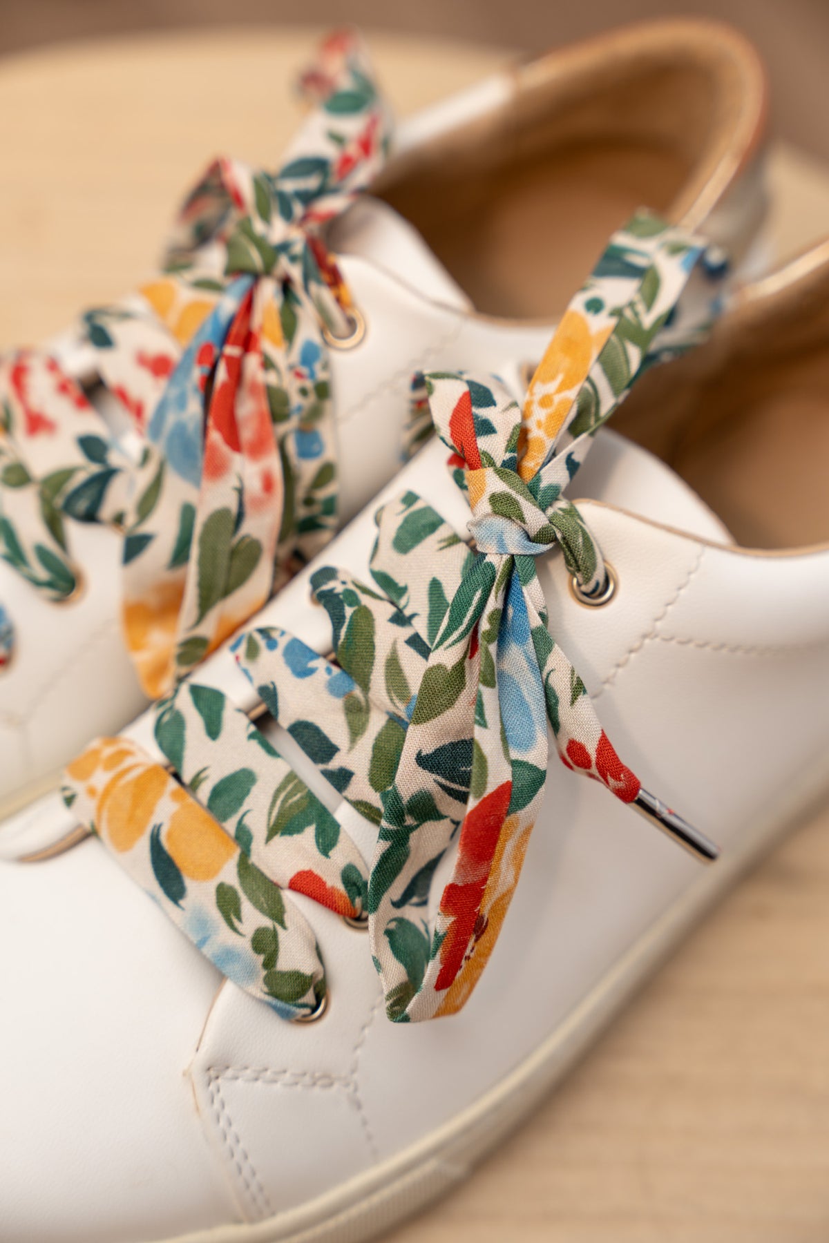 Lacets fleuris verts - Lacets originaux chaussures | Mon Lacet Français