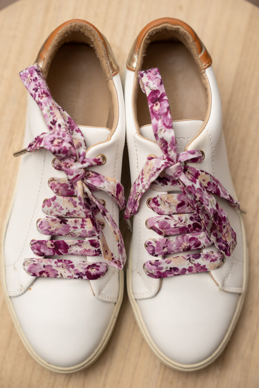 Lacets fleuris violets - Lacets originaux chaussures | Mon Lacet Français