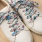 Lacets fleuris bleu et rose - Lacets originaux chaussures | Mon Lacet Français