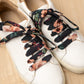 Lacets fleuris noir et rose - Lacets originaux chaussures | Mon Lacet Français