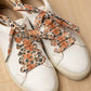 Lacets fleuris oranges - Lacets originaux chaussures | Mon Lacet Français