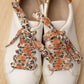 Lacets fleuris oranges - Lacets originaux chaussures | Mon Lacet Français