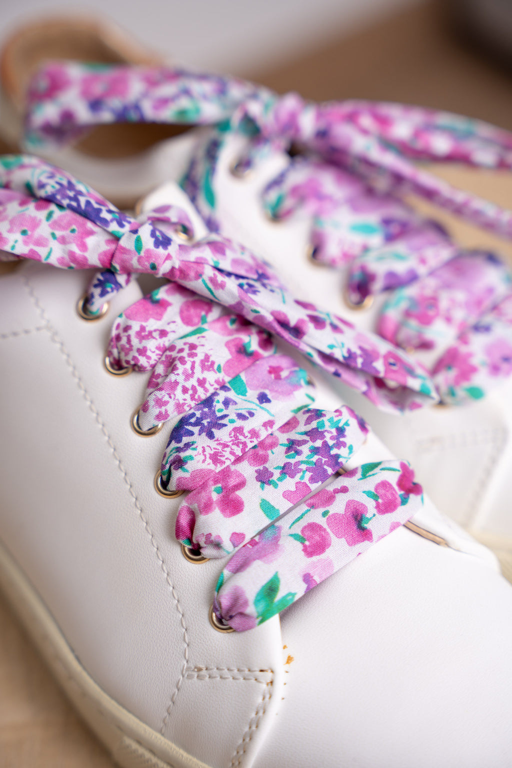 Lacets fleuris violets - Lacets originaux chaussures | Mon Lacet Français