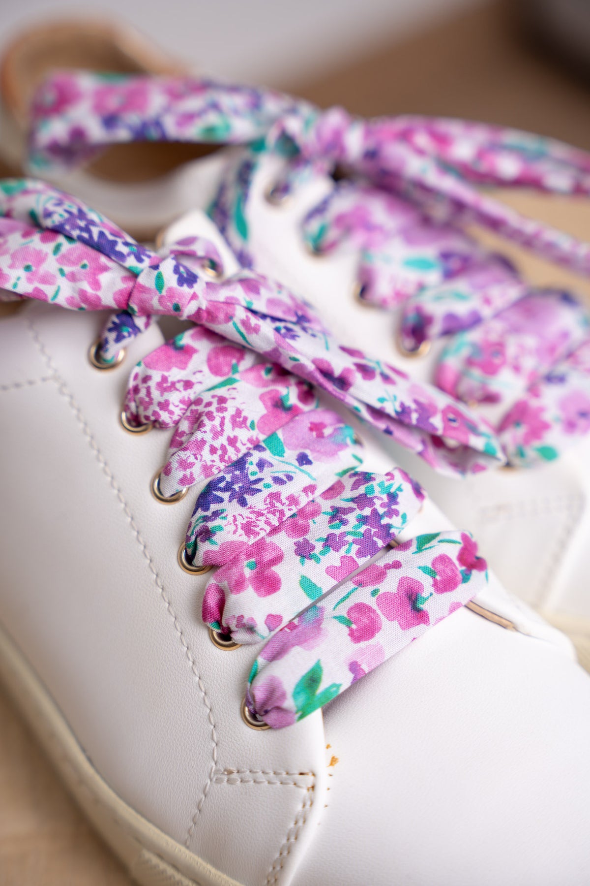 Lacets fleuris violets - Lacets originaux chaussures | Mon Lacet Français