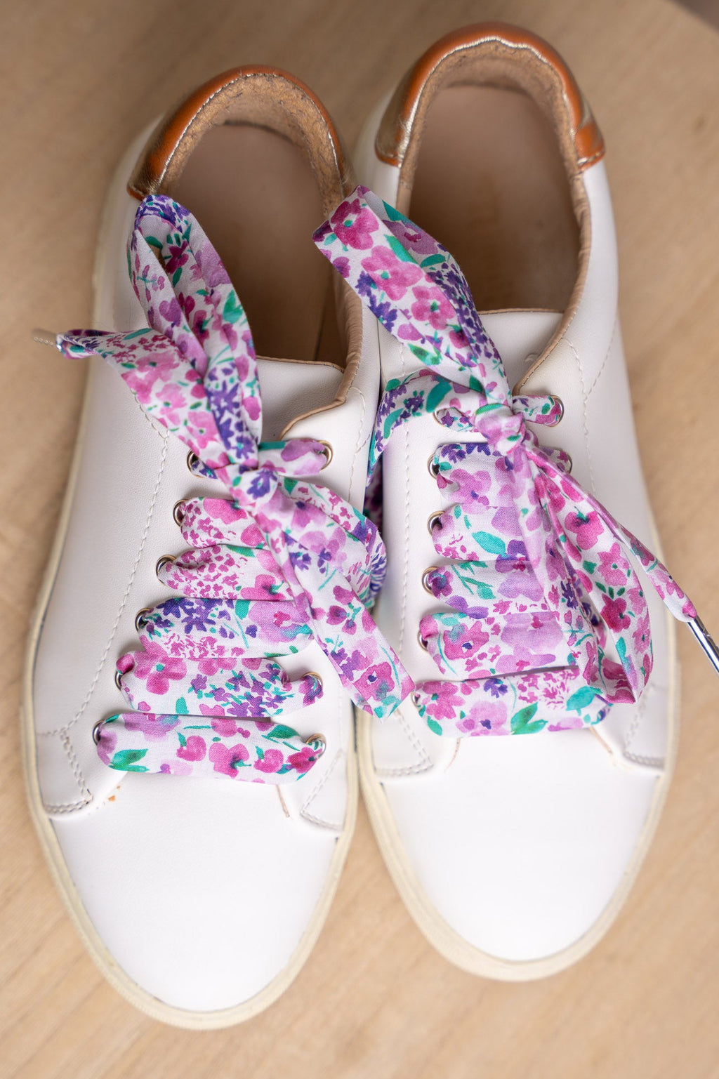Lacets fleuris violets - Lacets originaux chaussures | Mon Lacet Français