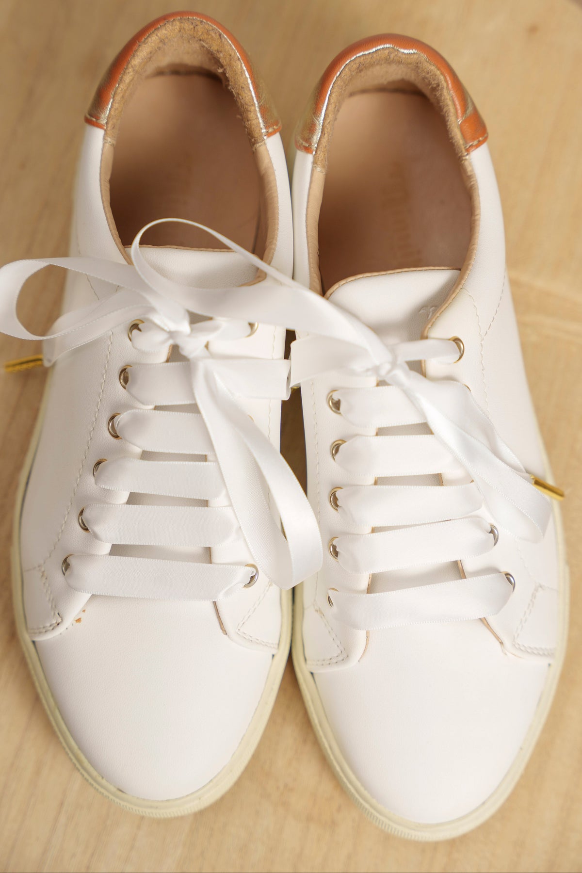 Lacets satin blanc - Lacets originaux chaussures | Mon Lacet Français