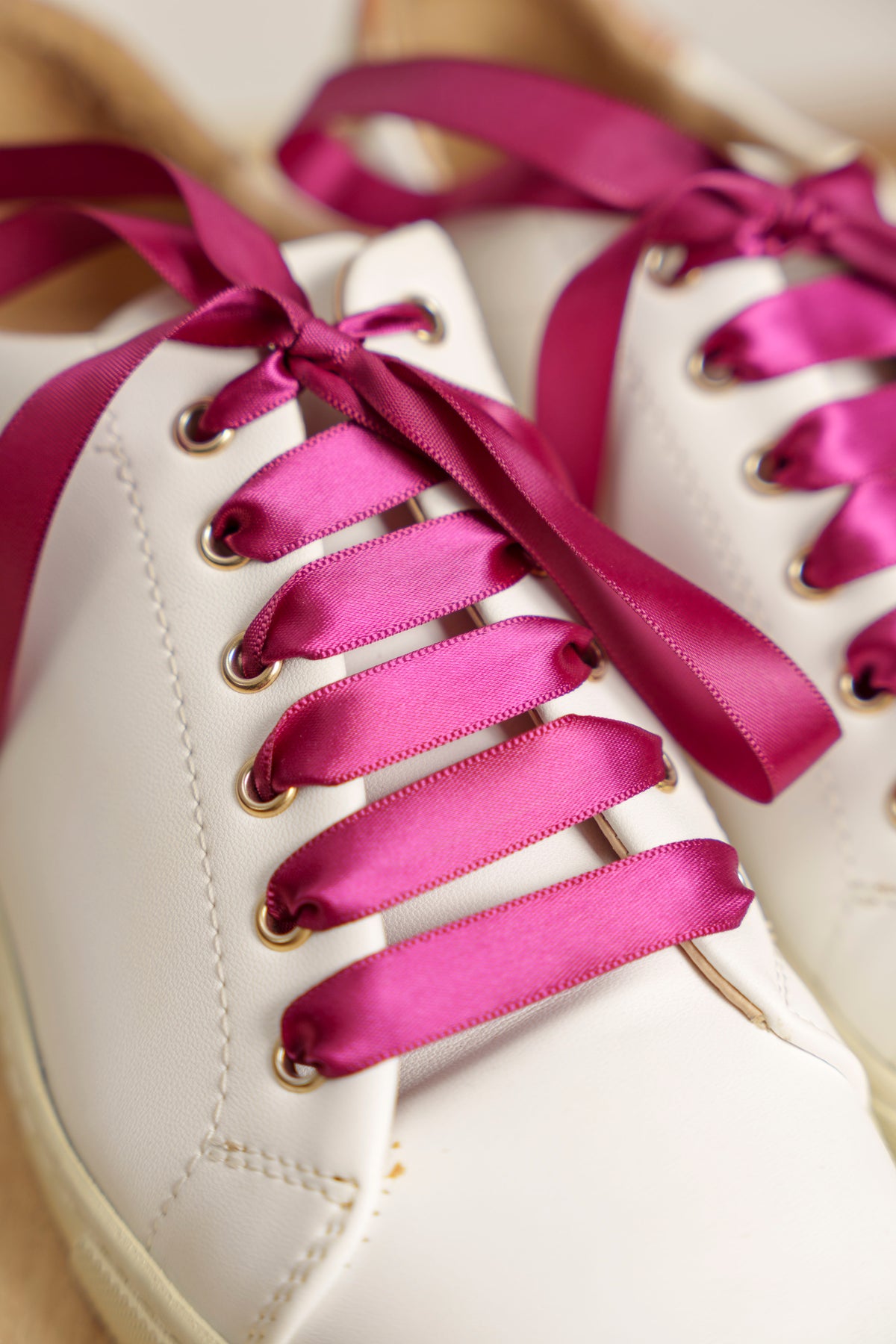Lacets satin framboise - Lacets originaux chaussures | Mon Lacet Français