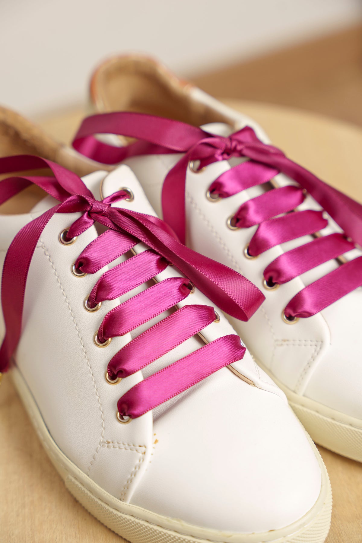 Lacets satin framboise - Lacets originaux chaussures | Mon Lacet Français