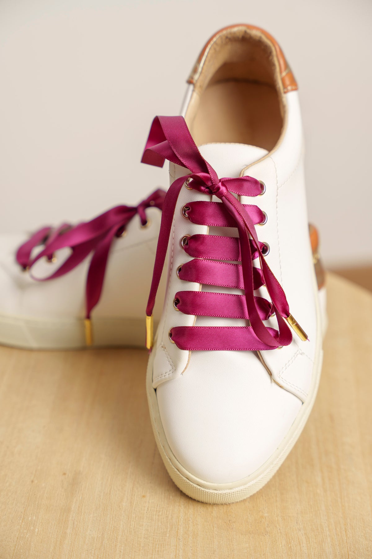 Lacets satin framboise - Lacets originaux chaussures | Mon Lacet Français