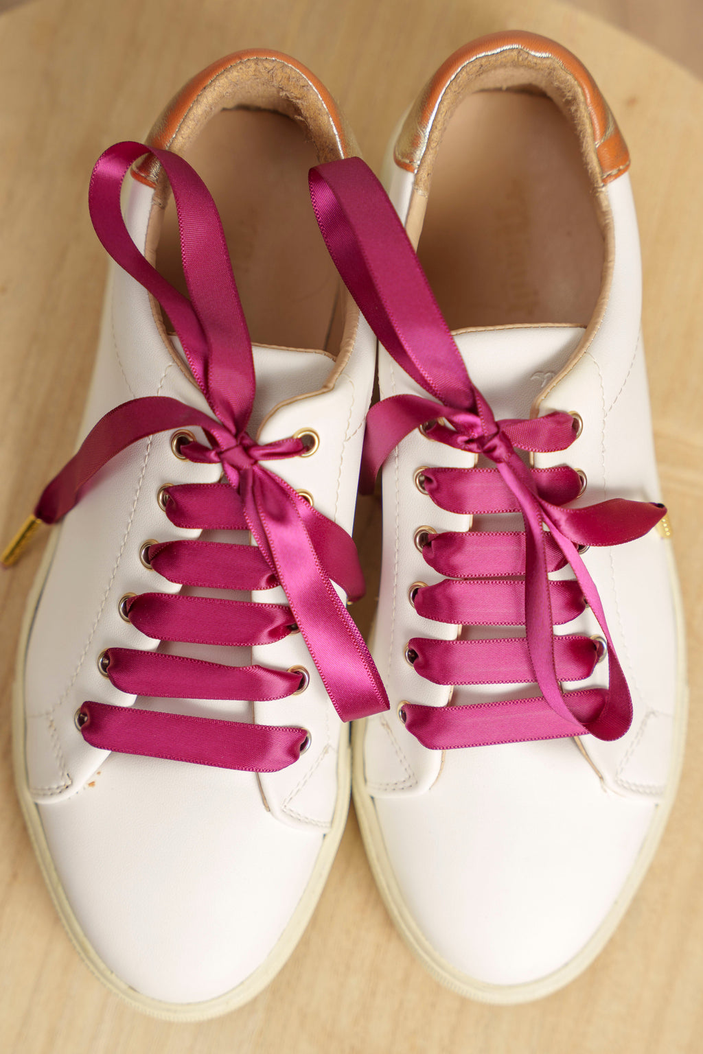 Lacets satin framboise - Lacets originaux chaussures | Mon Lacet Français