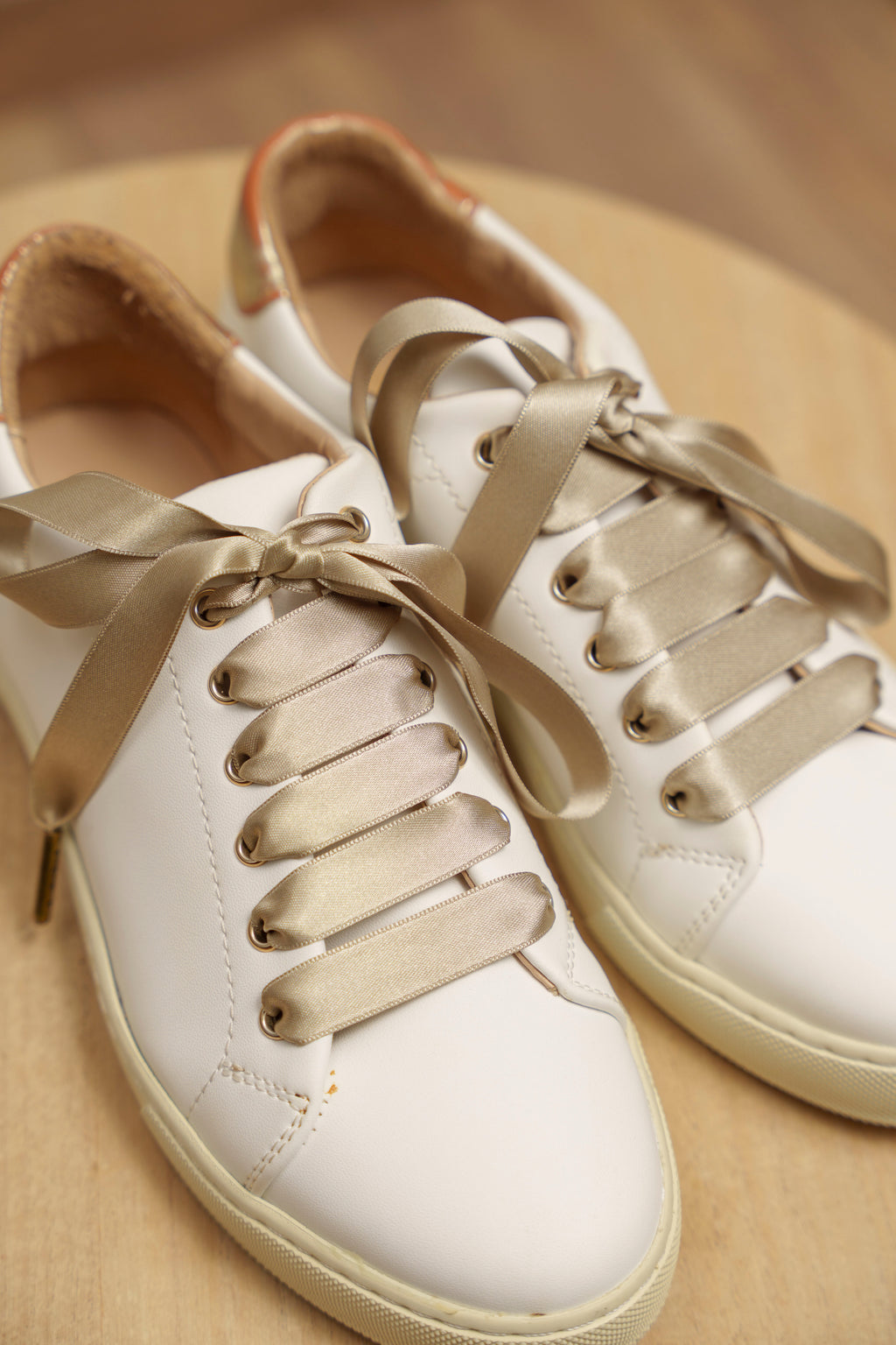 Lacets satin champagne - Lacets originaux chaussures | Mon Lacet Français