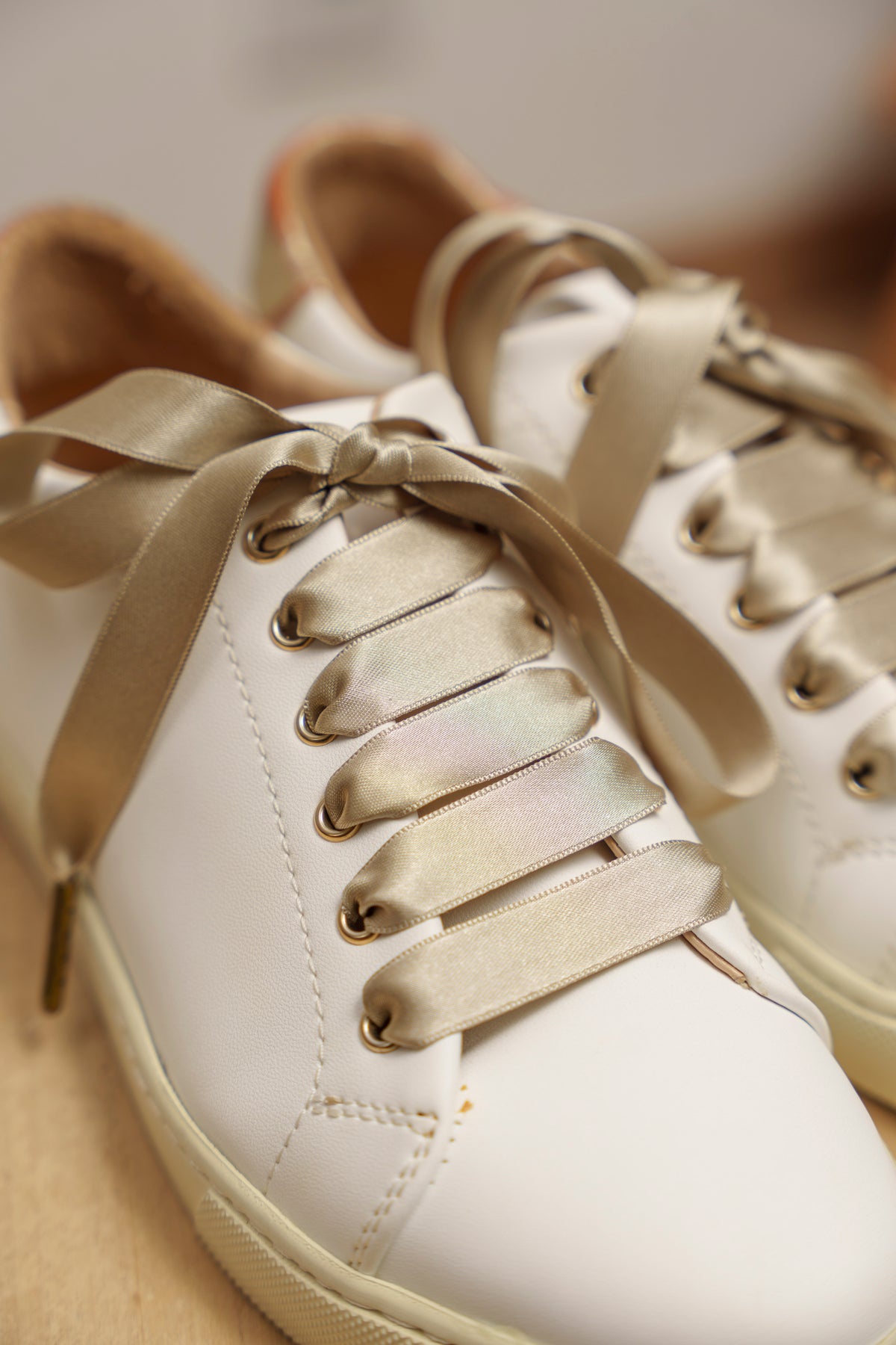 Lacets satin champagne - Lacets originaux chaussures | Mon Lacet Français