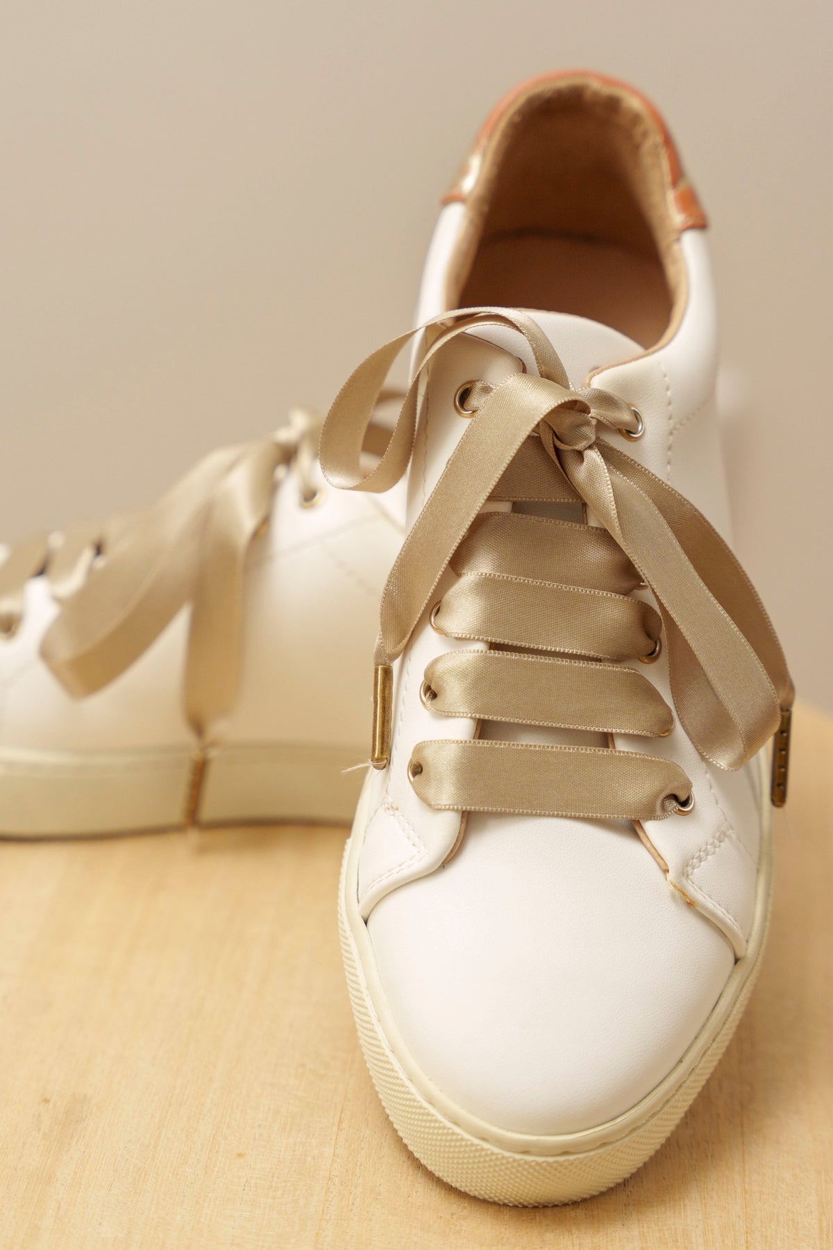 Lacets satin champagne - Lacets originaux chaussures | Mon Lacet Français