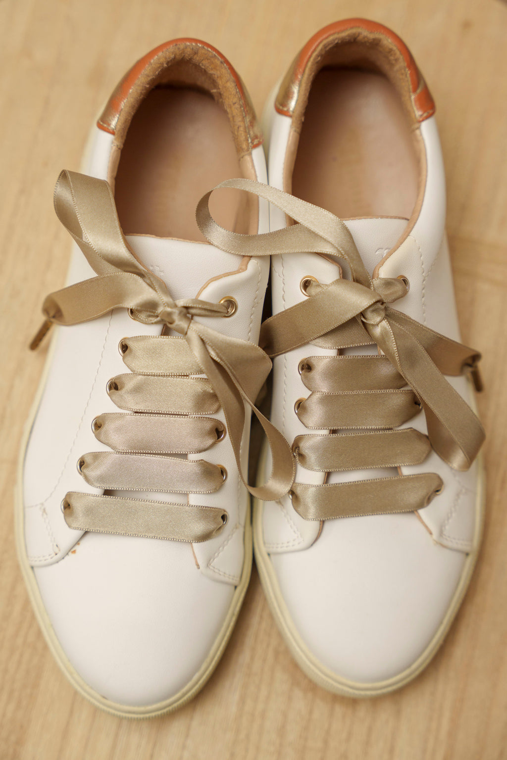 Lacets satin champagne - Lacets originaux chaussures | Mon Lacet Français