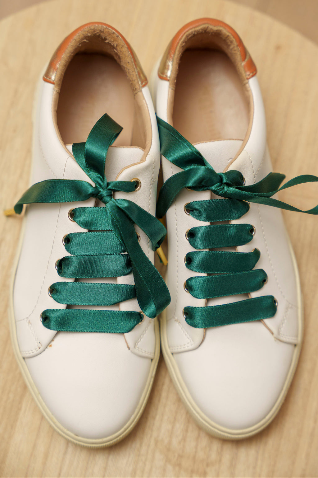 Lacets satin vert - Lacets originaux chaussures | Mon Lacet Français