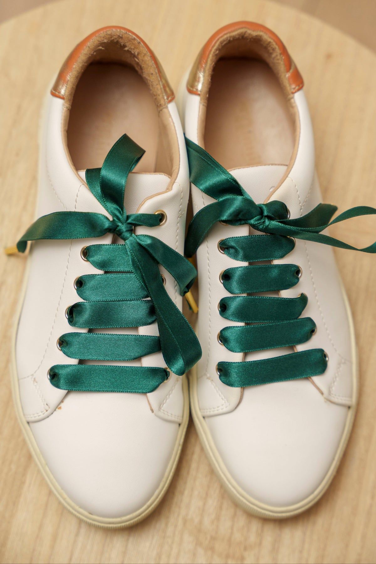 Lacets satin vert - Lacets originaux chaussures | Mon Lacet Français